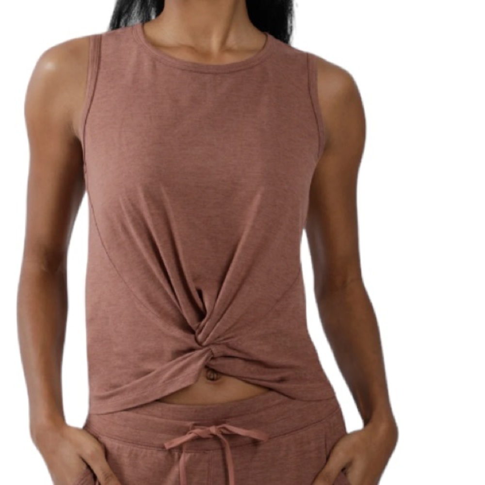 NWT Niyama Sol Yoga Fitness Tie Tank Mauve Stretch Sz XL Women